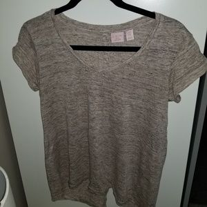 Brown button back top